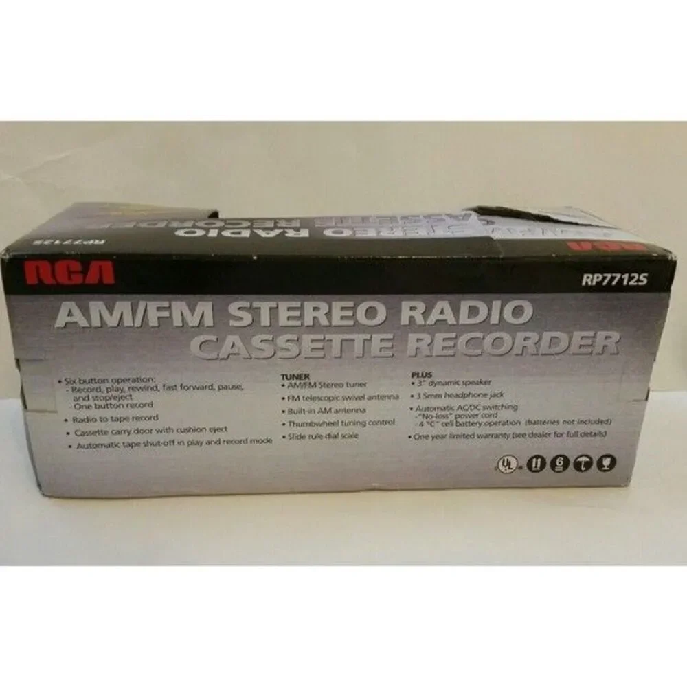 Vintage RCA Radio Cassette Recorder Model RP7712S New in Box